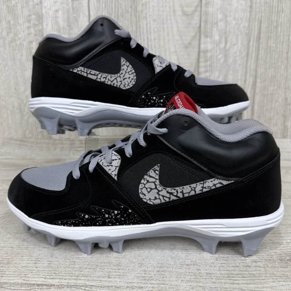 Jordan Stadium 90 Mens Size 11 Low TD Black Cement Football Cleats HQ0210-060